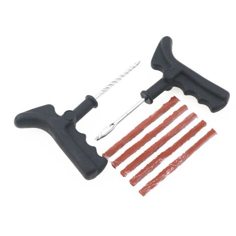 Kit de Réparation de Pneus Tubeless pour Moto, Auto, Scooter - Poinçon d'Insertion de Mèches - Outil pour Pneu sans Chambre (1/5)
