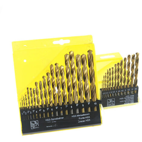 Lot de Forets HSS Hélicoïdaux 13 Pièces + 19 Pièces - Forets Acier Rapide pour Métaux, Aluminium, Bois - Kit Perçage Universel Bricolage (1/5)