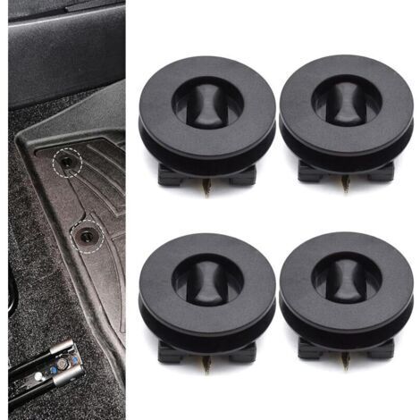 4pcs Tapis de voiture Tapis de fixation Tapis anti-slip Twist Clip en plastique Fixation Fixation Noir Dual Couche Retraite Pinces Porte-pinces
