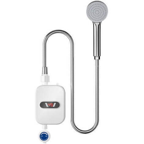 Chauffe Eau Instantané, Chauffe Eau Electrique Instantané LED 3500W IPX4 Chauffe Eau Instantané Étanche Chauffe Eau Électrique Ensemble De Douche Thermostatique Pour Douche Salle De Bain Cuisine