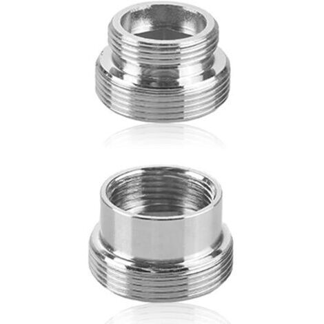 Adaptadores de grifo de metal plateado, 2 unidades, conector aireador de grifo, adaptador de rosca para grifos de cocina y baño de 16 mm a 22 mm / de 22 mm a 16 mm (1/5)