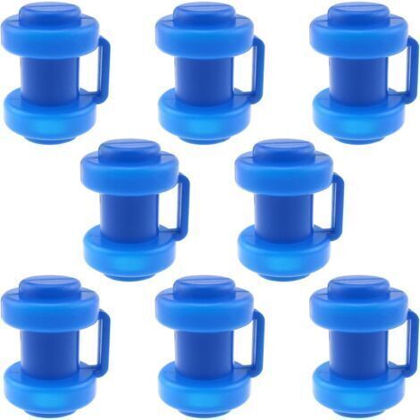 Juego de 8 tapones para postes de trampolín, tapones para extremos de postes de red, tapones azules para tubos de trampolín, tapones de plástico PP de 70 mm/2,75 pulgadas, aptos para todo tipo de tram (1/4)