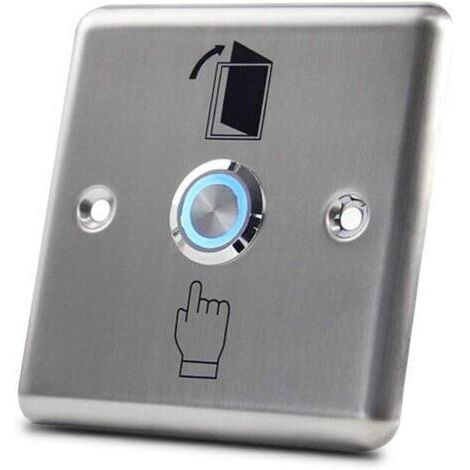 Botón de salida de puerta de acero inoxidable con luz LED para sistema de acceso al hogar (86 x 86 mm) (1/5)