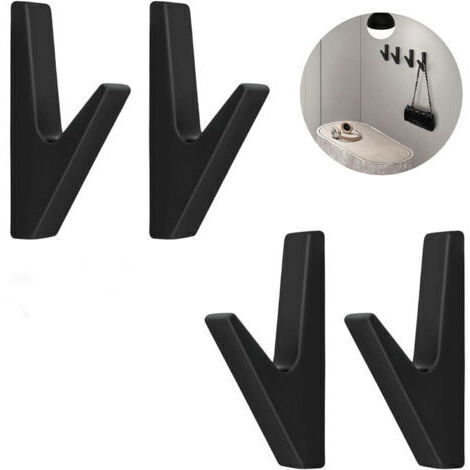 Ahlsen Perchero multiusos para colgar en la pared, color negro, moderno y minimalista, con tornillos para cocina, baño, dormitorio, entrada (1/5)
