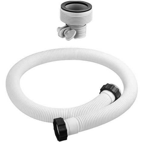 Manguera mejorada para piscinas elevadas de 1,5" x 5,75", kit de repuesto para bomba de piscina, accesorio de filtro para bomba con 1 adaptador de manguera tipo B (blanco) (1/5)