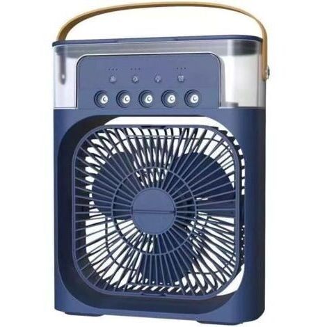 Mini aire acondicionado de mesa USB con difusor de agua, difusor de aroma, humidificador, temporizador, apagado automático, giratorio, LED de 7 colores, silencioso, portátil, para casa, oficina y camp (1/5)