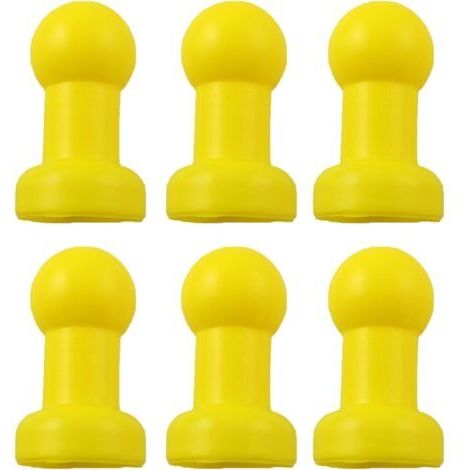 Juego de 6 tapas de acero para postes de trampolín, 25 mm de diámetro, protectores de bolas de plástico, red superior en forma de G, protector de estructura de cama de hierro, amarillo (1/3)