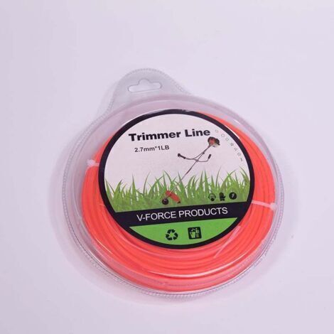 Carrete de hilo para cortacésped de 2,4 mm x 100 m, hilo reforzado de 2,4 mm para jardinería y deshierbe (2,4 mm x 100 m, redondo, naranja) (1/5)