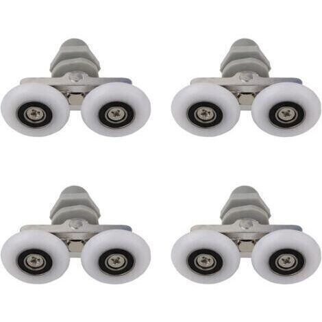 Rodillos para mampara de ducha, ruedas dobles, ruedas deslizantes, repuesto para mampara de ducha de baño, 25 mm, 4 unidades (1/5)