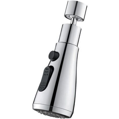 Cabezal rociador para fregadero con caño giratorio de 360°, 3 modos de rociado, boquilla para grifo de cocina con aireador, grifo mezclador para fregadero con cabezal rociador giratorio, adaptador uni (1/5)