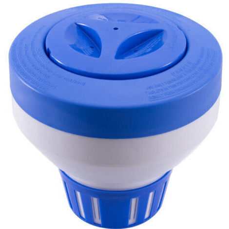 Dispensador flotante de cloro/bromo para piscinas y spas, clorador flotante de gran capacidad de 18 cm y soporte de bromo de 7,6 cm para láminas químicas (plegable). (1/5)
