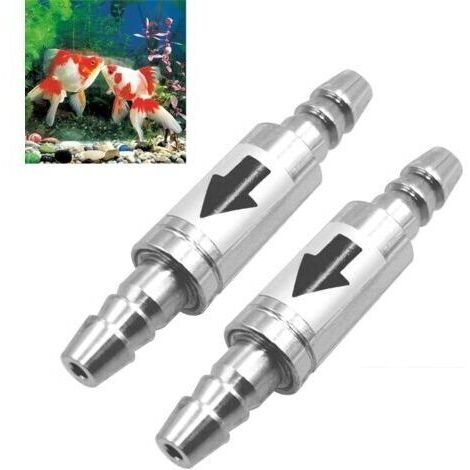 Juego de 2 válvulas antirretorno de acero inoxidable, tubo difusor regulador de CO2 de 4/6 mm para sistema de acuario (1/5)