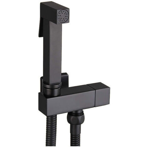 Douchette pour robinet,Kit de pulvérisateur de toilettes, pulvérisateur de bidet à main en laiton noir, pulvérisateur de bidet mural, kit complet de pulvérisateur de toilettes pour le nettoya,de DEBUN (1/5)