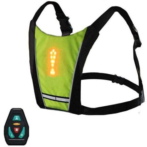 Mochila reflectante de ciclismo recargable por USB con luz LED intermitente y control remoto, bolsa de equipo de seguridad para deportes al aire libre, para ciclismo, correr, caminar y trotar, de DEBU (1/5)
