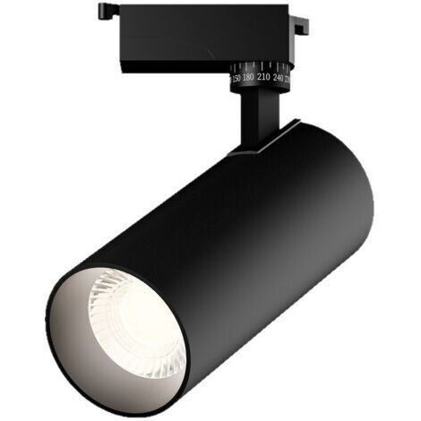 Focos empotrables, iluminación LED sobre riel para paredes destacadas, pantalla alargada para mayor luminosidad, ahorro de energía 30W, luz neutra 4000K, color negro. (1/3)