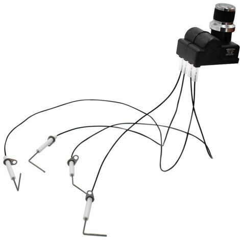 Kit de encendido para parrilla - Cuatro salidas con bujía - con cable (cuatro electrodos) (1/4)