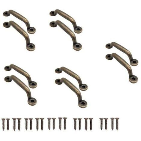 10 tiradores de bronce antiguo para cajones de muebles corredizos, cómodas, aparadores, 90 x 22 mm (1/5)