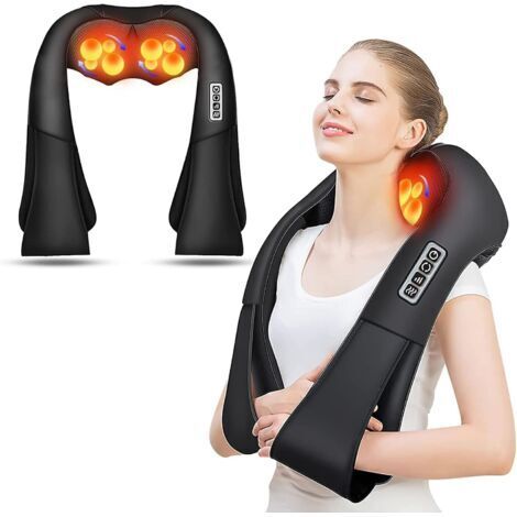 Masajeador cervical, masajeador de espalda y cuello con calor, masajeador eléctrico Shiatsu para cuello, cuello y hombros, regalos para mamá, papá, mujeres y hombres (1/5)