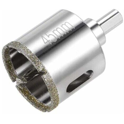 Broca de diamante para sierra de corona de vidrio con broca piloto central para vidrio y baldosas de cerámica de 45 mm (1/5)