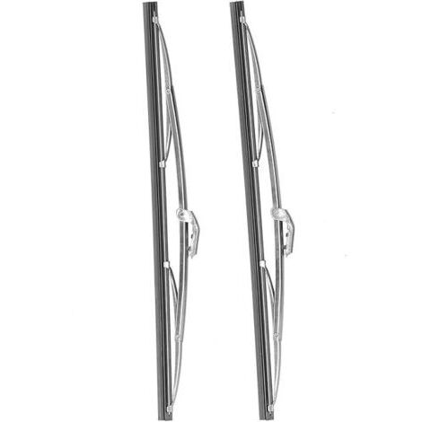 Escobillas limpiaparabrisas universales para coche de 40 cm, de acero inoxidable pulido, aptas para todas las estaciones. (1/4)