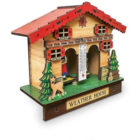 Green Mobility-Weather House, Wood Weather House Chalet Baromètre ...