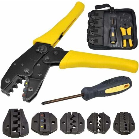 Forehill – Pince à sertir cosse 5 en 1 – Acier trempé – Mécanisme à cliquet – Plage 0.5-35 mm² – Sac de rangement inclus (1/5)
