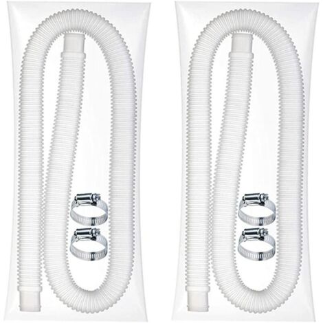 Tuyau flexible de piscine universel – Tuyau de rechange pour piscine hors sol – 2 tubes de pompe à filtre souple avec 4 pinces métalliques (diamètre : 32 mm, longueur : 1,5 m) (2 pièces) (1/5)