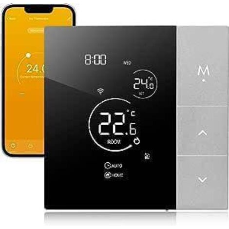 FOREHILL Contrôleur de Température Smart Thermostat WiFi 3A Commande à Distance pour Le Chauffage de Chaudière à Gaz Tuya Smart Life Compatible avec Google Assistant et FOREHILL Commande Vocale