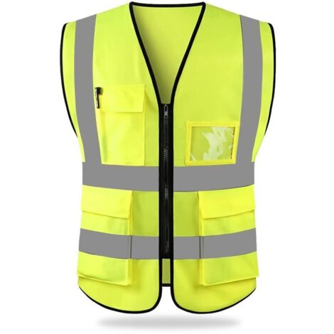 Gilet De Sécurité Réfléchissant, Haute Visibilité Vêtements Travail Directeur Exécutif Gilet Veste(M) (1/4)