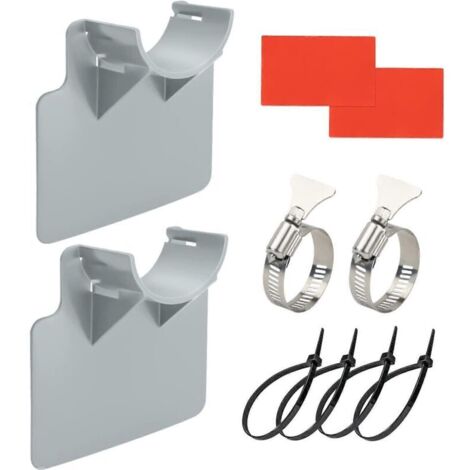 Lot de 2 supports pour tuyau d'aspiration de piscine - Outils de jardin et accessoires de piscine - Gris (1/5)