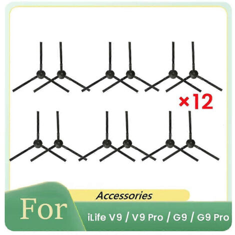 Lot de 12 brosses latérales de rechange pour aspirateur robot iLife V9 / V9 Pro / G9 / G9 Pro (1/5)