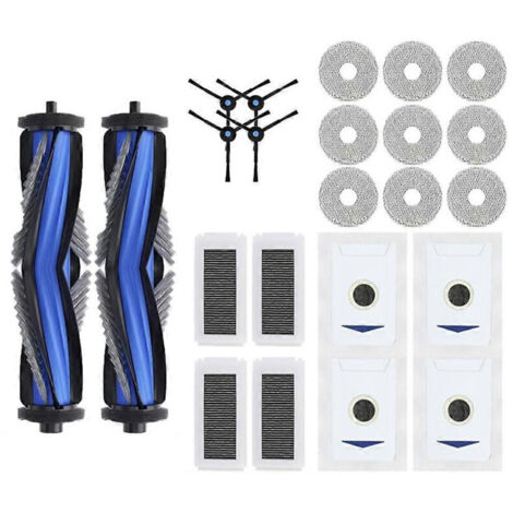 Accessoires pour aspirateur robot Ecovacs Debot N30 Omni / N30 Pro Omni : brosse principale, filtre HEPA, serpillière, sac à poussière, kit de pièces de rechange (1/5)