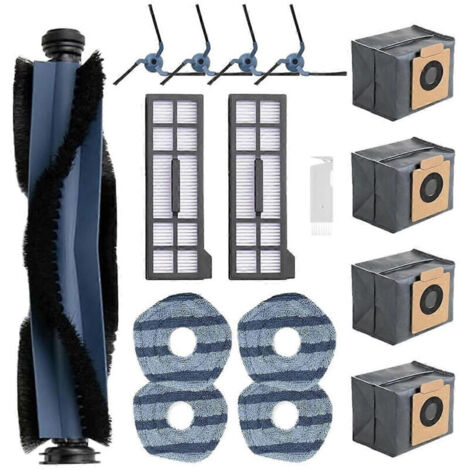 Accessoires pour aspirateur robot Ecovacs X10 Pro Omni : brosse latérale principale lavable et réutilisable, filtre HEPA, sac à poussière (1/5)