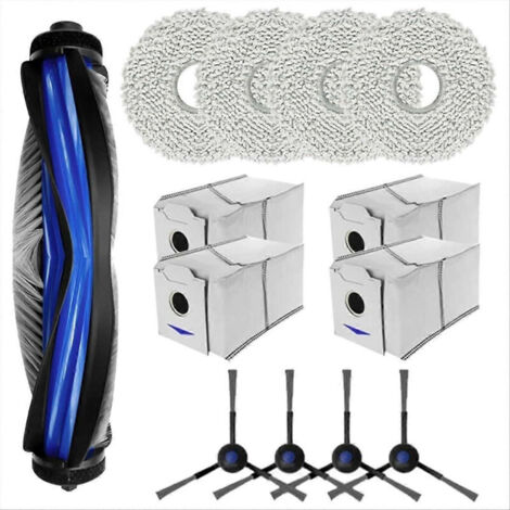 Accessoires pour aspirateurs robots Ecovacs DEEBOT N30 et N30 Pro Omni : brosse latérale principale, chiffon de nettoyage, sac à poussière de rechange (1/5)