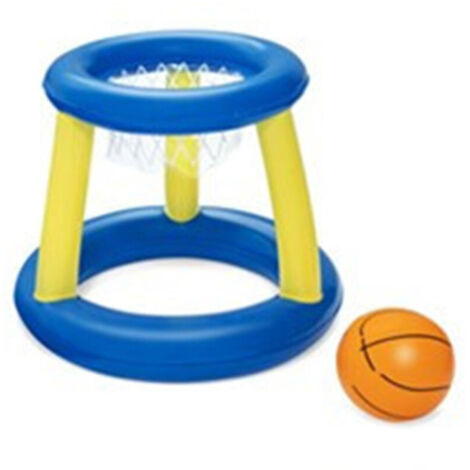 Set De Volley-ball Et Basket-ball Gonflable Pour Piscine – Filet 114x28x35 Pouces, Cerceau, Ballons Inclus – Tout-en-un Pour L'eau