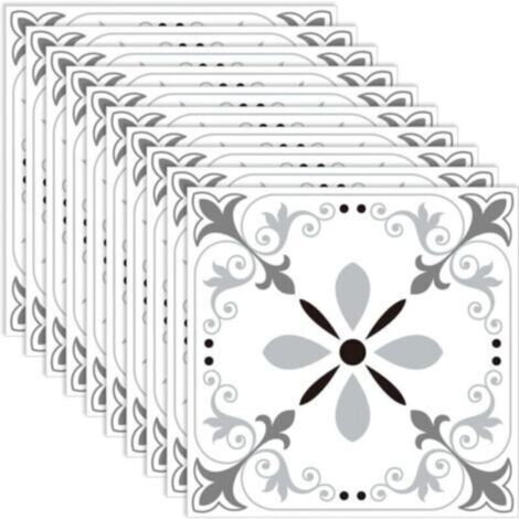 Carrelage Adhesif sol, 10 Pièces Stickers Carrelage 20 x 20 cm, Autocollant Mural Peinture Carrelage Salle de Bain Adhésifs pour Carreaux Muraux, Autocollants Imperméables DIY