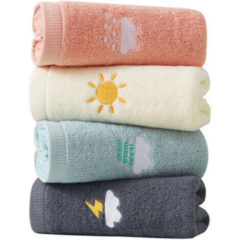 – Lot de 4 serviettes de bain en coton doux 35,6 x 73,7 cm – Absorbantes pour spa, salle de sport, bain et cuisine – Lavables en machine (1/5)