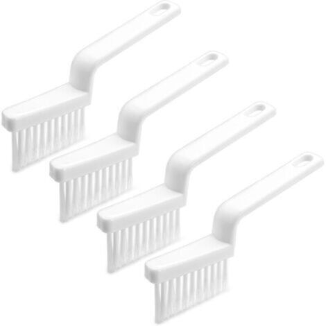 Lot de 4 brosses à récurer pour joints - Poils rigides en forme de V - Brosse de nettoyage pour la douche, la salle de bain et la cuisine - Pour carrelage, sol, fente de porte (1/4)