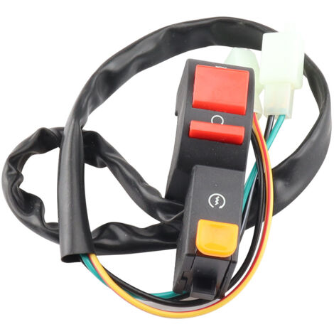 Modifications de pièces pour motos tout-terrain : interrupteur marche/arrêt, klaxon monté sur le guidon, interrupteur marche/arrêt à double fonction (1/5)