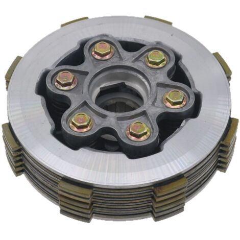 Pièces de moteur pour motos et tricycles : ensemble d'embrayage CG à 6 piliers et 6 disques, tambour d'embrayage à petits trous élargis (1/5)