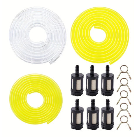 Carburateur de tondeuse à gazon, tuyau d'essence transparent 3 x 6 mm de 1,5 m et ensemble de fixation pour filtre à essence, 2,5 x 5 mm ou 3 x 5,5 mm (1/5)