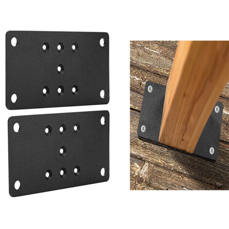 Plaque de base robuste pour poteau de patio, support de fixation pour poteau de clôture, plaque d'ancrage pour poteau de terrasse, connecteur pour poteau de patio (1/5)
