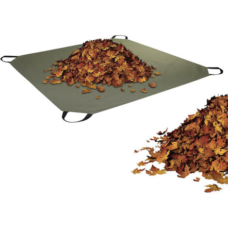 Sac à feuilles pliable, tapis de ramassage de déchets de jardin multifonctionnel avec poignée, tissu imperméable pour feuilles (1/5)