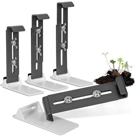 Support réglable pour jardinière de rebord de fenêtre, support pour pot de fleurs de balcon, étagère en acier inoxydable pour jardinières de terrasses extérieures. (1/5)