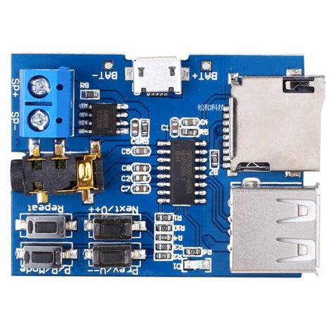 Carte de décodage MP3 sans perte avec amplificateur intégré, décodeur MP3, lecteur de décodage de cartes TF et de clés USB. (1/3)