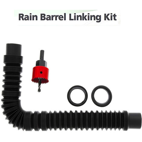 Kit de raccordement pour récupérateurs d'eau de pluie, permettant de connecter deux seaux de récupération d'eau de pluie et des déviateurs pour seaux d'eau de pluie, pour la maison et le jardin. (1/5)