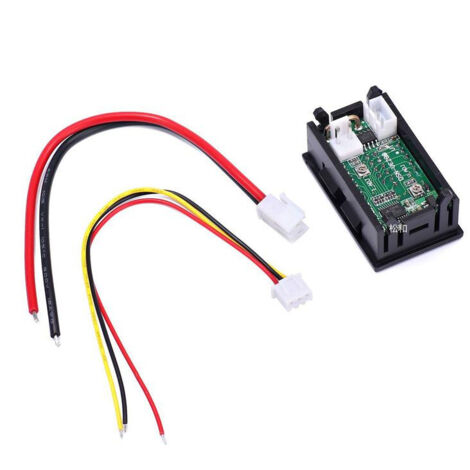 (Rouge et bleu 10 A) Voltmètre et ampèremètre numérique CC à double affichage LED 0-100 V 10 A avec réglage fin (1/5)