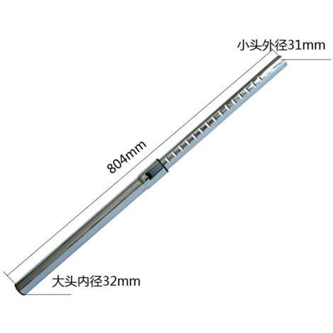 Accessoires pour aspirateur, tube d'extension droit, tube métallique, tige longue, tube télescopique (diamètre intérieur de la grande extrémité 32 mm, diamètre extérieur de la petite extrémité 31 mm) (1/5)