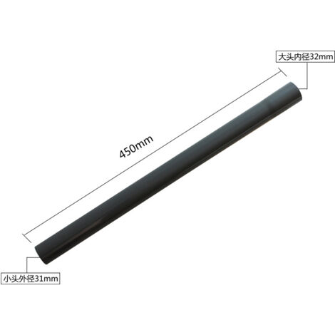 Raccord de tube d'extension droit pour aspirateur : petit diamètre extérieur 31 mm, grand diamètre intérieur 32 mm, gris foncé. (1/5)