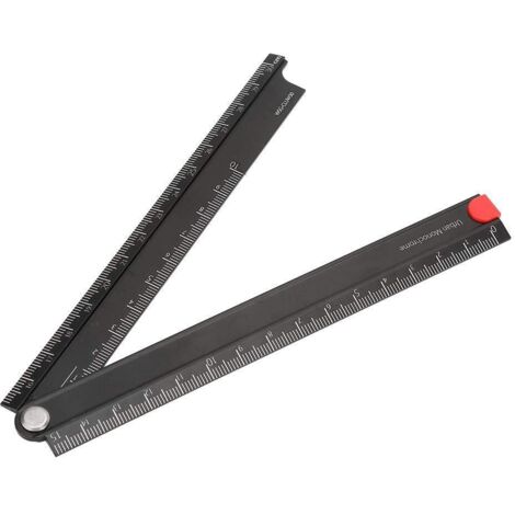 Règle pliable en alliage d'aluminium 0-300 mm 1 mm, règle d'angle, règle de mise en forme, règle pliante portable (1/5)